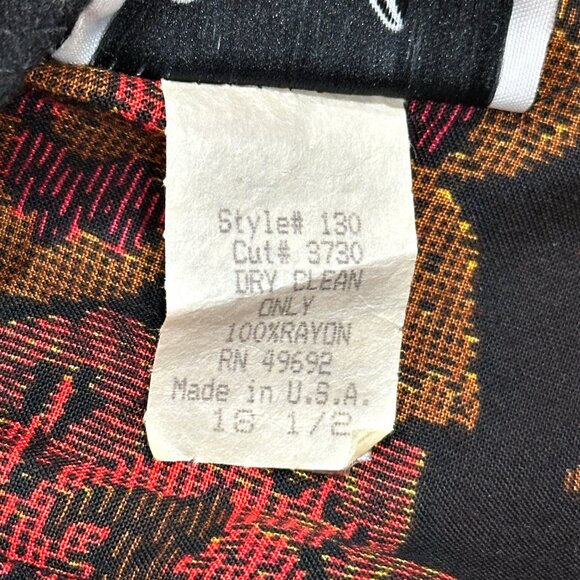 Dark Floral MIDI Dress Size 18.5 Romantic Vampire Whimsigoth Risa Ann VTG 80s - Picture 7 of 8